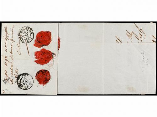 ✉ AUSTRIA. Mi. 1, 4 (3), 5 (4). 1852. GOTZ a GUEBVILLER (Fra