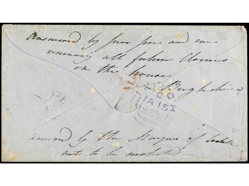 ✉ ESPAÑA. Ed. 42. 1859. PUERTO SANTA MARÍA a ABERDEEN (Escoc