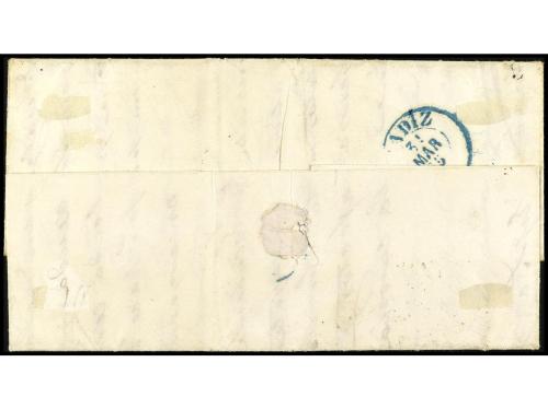 ✉ ESPAÑA. Ed. 33F. 1855. FALSOS POSTALES. SEVILLA a CÁDIZ. 4