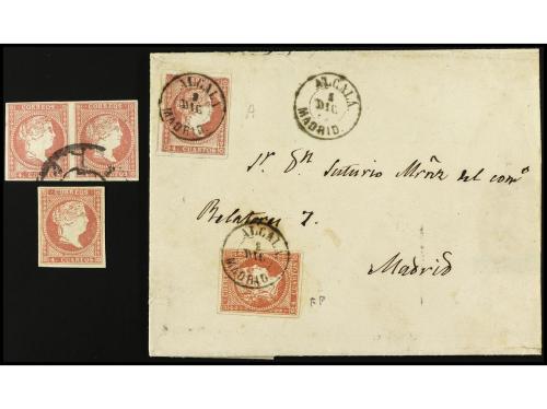 ✉ ESPAÑA. Ed. 48F. 1859. FALSOS POSTALES. ALCALÁ a MADRID. 4
