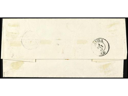 ✉ ESPAÑA. Ed. 48F. 1858. FALSOS POSTALES. Sobrescrito de MAD