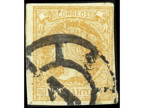 ° ESPAÑA. Ed. 52F. FALSOS POSTALES. 4 cuartos naranja, FALSO