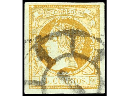 ° ESPAÑA. Ed. 52F. FALSOS POSTALES. 4 cuartos naranja, FALSO