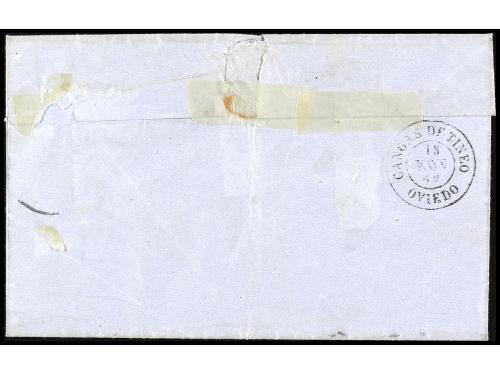 ✉ ESPAÑA. Ed. 58F. 1862. FALSOS POSTALES. MADRID a OVIEDO. 4