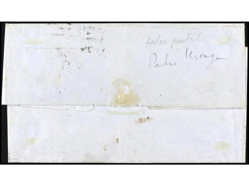 ✉ ESPAÑA. Ed. 61F. 1863. FALSOS POSTALES. BARCELONA a MATANZ