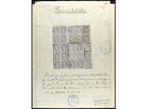 ° ESPAÑA. Ed. 107F. FALSOS POSTALES. 50 milésimas azul, FALS