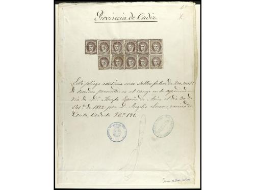 ESPAÑA. Ed. 109F. FALSOS POSTALES. 200 milésimas castaño, FA