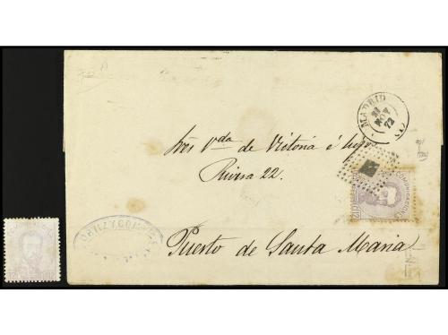° ✉ ESPAÑA. Ed. 122F. 1872. FALSOS POSTALES. Envuelta de MAD