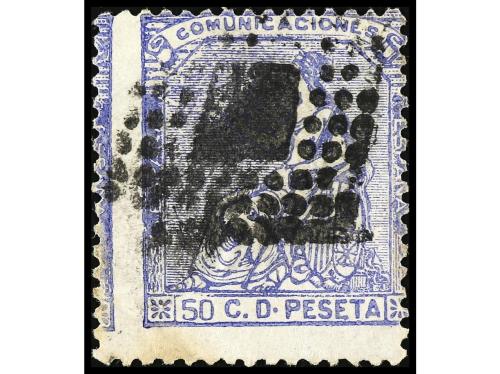 */° ESPAÑA. Ed. 137F. FALSOS POSTALES. 50 milésimas azul, ma