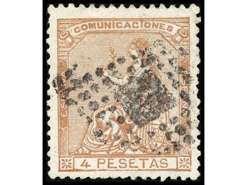 */° ESPAÑA. Ed. 139F. FALSOS POSTALES. 4 pesetas castaño roj