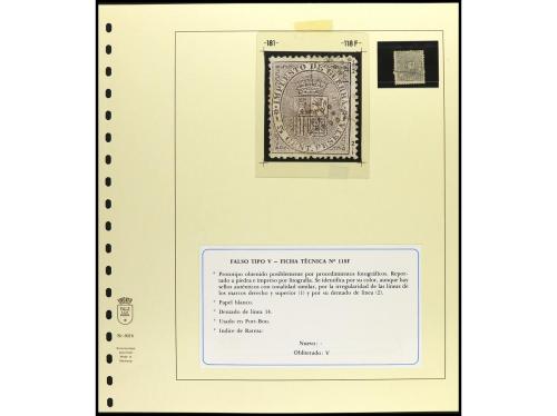 ESPAÑA. Ed. 141F. FALSOS POSTALES. 5 céntimos negro I.G. FAL