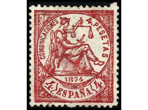 ESPAÑA. Ed. 151F. FALSOS POSTALES. 4 pesetas carmín, FALSO P
