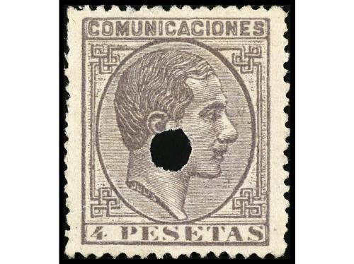 ° ESPAÑA. Ed. 198F. FALSOS POSTALES. 4 pesetas lila, FALSO P