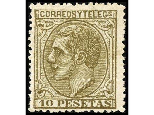 * ESPAÑA. Ed. 209F. FALSOS POSTALES. 10 pesetas sepia oliva.