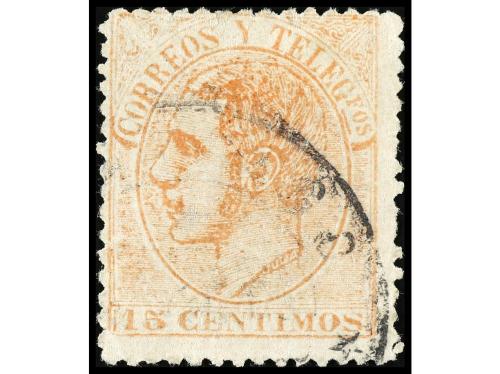 ° ESPAÑA. Ed. 210F. FALSOS POSTALES. 15 céntimos naranja, ma