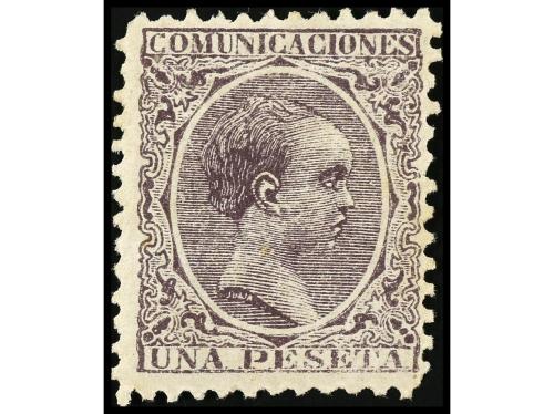 * ESPAÑA. Ed. 226F. FALSOS POSTALES. 1 peseta violeta, FALSO