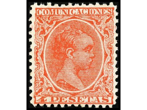 * ESPAÑA. Ed. 227F. FALSOS POSTALES. 4 pesetas rosa, FALSO P