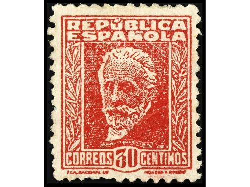 * ESPAÑA. Ed. 669F. FALSOS POSTALES. 30 céntimos carmín, FAL