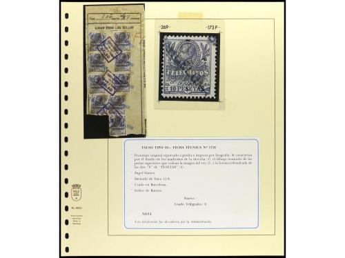 ESPAÑA. Ed. T-46F. FALSOS POSTALES. TELÉGRAFOS. 10 pesetas a