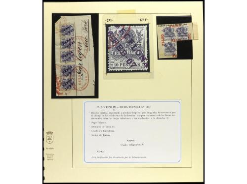 ESPAÑA. Ed. T-46F. FALSOS POSTALES. TELÉGRAFOS. 10 pesetas a