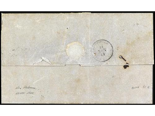 */° ✉ CUBA. Ant. 7F. FALSOS POSTALES. 1/2 real azul, FALSO P