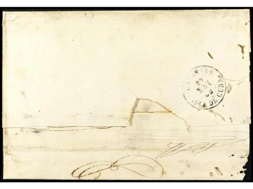 ✉ CUBA. Ant. 7F. 1862. FALSOS POSTALES. HABANA a MATANZAS. 1