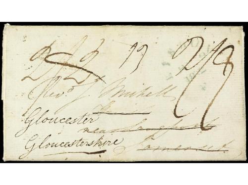 ✉ GRAN BRETAÑA. 1812 (junio 9). Sobrescrito de LISBOA a GLOU