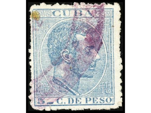 ° CUBA. Ed. 71F. FALSOS POSTALES. 5 centavos azul, FALSO POS