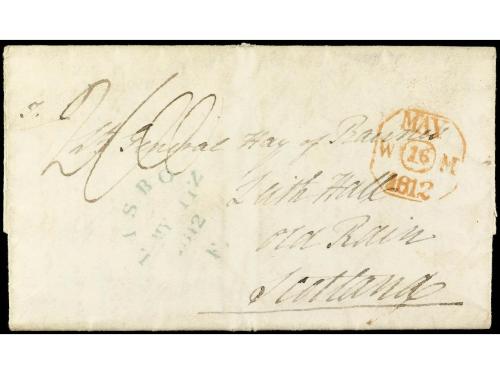 ✉ GRAN BRETAÑA. 1812 ( mayo 2). Sobrescrito de LISBOA a SCOT
