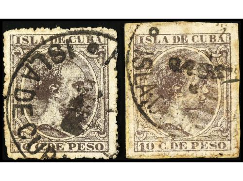 ° CUBA. Ed. 116F. FALSOS POSTALES. 10 centavos castaño viole