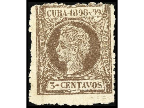 */° CUBA. Ed. 161F. FALSOS POSTALES. 3 centavos castaño, FAL