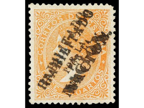 (*) ESPAÑA. Ed. 89AHN. 12 cuartos naranja. HABILITADO/POR LA