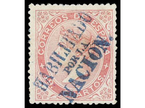 * ESPAÑA. Ed. 90HNa. 19 cuartos rosa. HABILITADO/POR LA/NACI