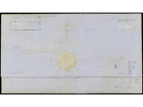 ✉ CUBA. Ant. 7F. 1860. HABANA a MANZANILLO. 1/2 real azul FA