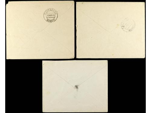 ✉ CUBA. 1896-97. Tres cartas con marcas militares españolas 