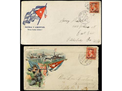 ✉ CUBA: OCUPACION ESTADOS UNIDOS. 1899. Conjunto de cinco so