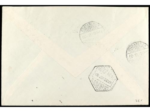 ✉ ESPAÑA. Ed. 529, 512. 1930. SEVILLA a MONTEVIDEO. 1 pta. n