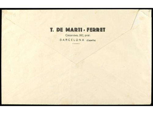 ✉ ESPAÑA. Ed. 663 (2), 678 (10). 1933. Sobre con franqueo de