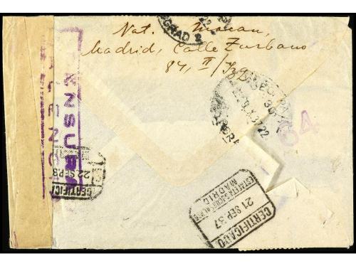 ✉ ESPAÑA. Ed. 663, 667, 673. 1937. MADRID a YUGOESLAVIA. 25 