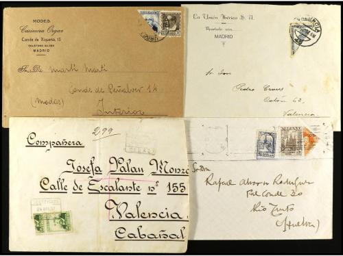 ✉ ESPAÑA. 1932. PERSONAJES. Conjunto de 8 cartas circuladas 