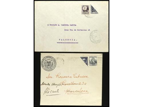 ✉ ESPAÑA. 1936-38. PERSONAJES. Conjunto de 6 cartas circulad