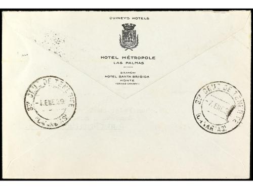 ✉ ESPAÑA: CANARIAS. Ed. 54. 1939 (5 enero). LAS PALMAS a STA