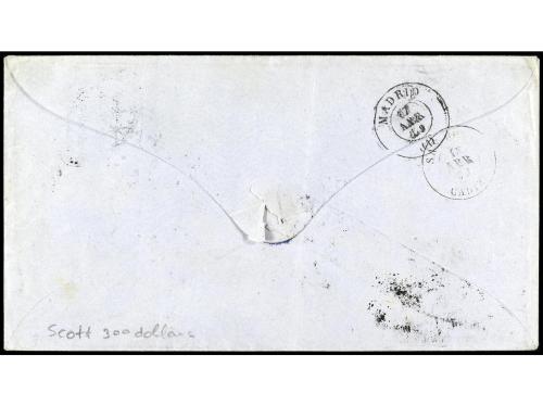 ✉ FILIPINAS. Ed. 6A. 1859. MANILA a MADRID. Sobre con franqu