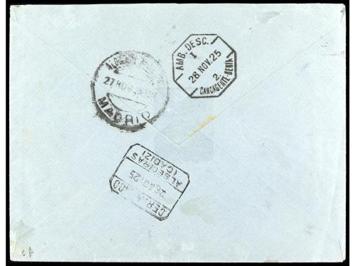 ✉ COLONIAS ESPAÑOLAS: TANGER. Ed. 16. 1925. TÁNGER a DENIA. 