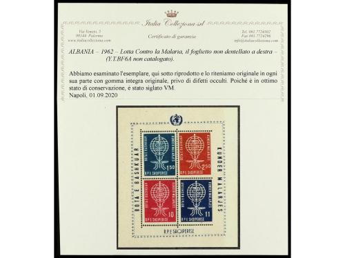 ** ALBANIA. Mi. Block 7Ur. 1962. HB sin dentar margen derech