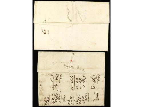 ✉ FRANCIA. 1768-91. Dos cartas circuladas a GÉNOVA marcas DE