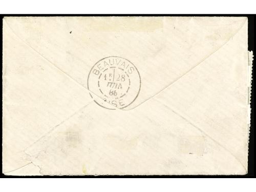 ✉ HAITI. Sc. 10, 11. 1885. PORT AU PRINCE a FRANCIA. 5 cts. 