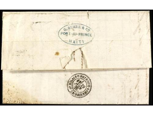 ✉ HAITI. 1877. PORT AU PRINCE a FRANCIA. Circulada con sello