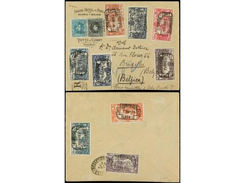 ✉ ESPAÑA. Ed. 257/65. 1905 (7 mayo). MADRID a BÉLGICA. Serie