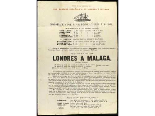 ✉ ESPAÑA. Ed. 52. 1861. MÁLAGA a GRANADA. 4 cuartos. Interio